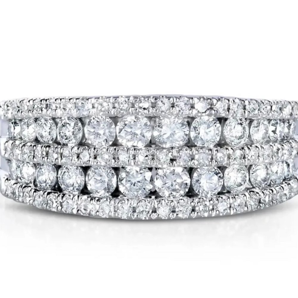 NEW MULTI LAYER S925 STERLING SILVER DIAMOND RING